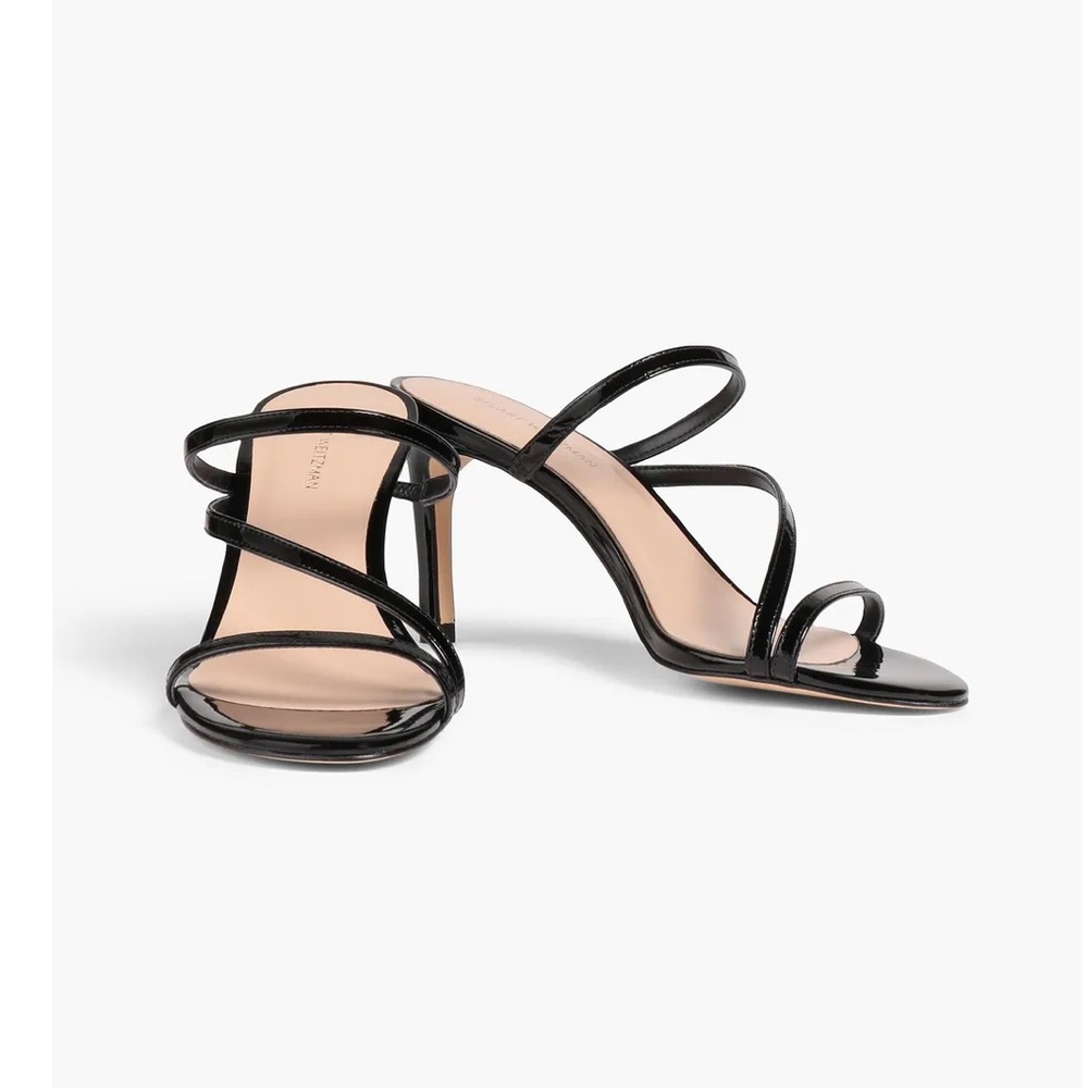 Stuart Weitzman Dancer Stiletto Heel Patent Leather Sandals
